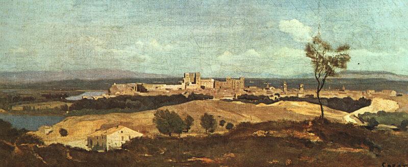  Jean Baptiste Camille  Corot Avignon from the West Spain oil painting art